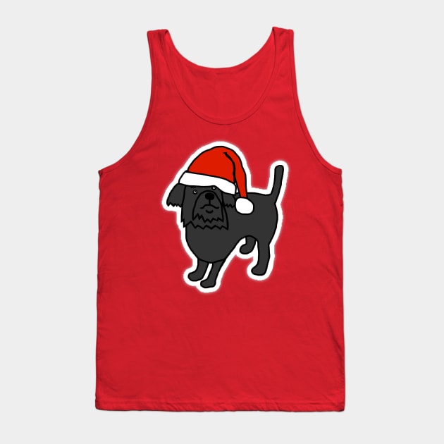 Cute Dog wearing a Santa Hat at Christmas Tank Top by ellenhenryart